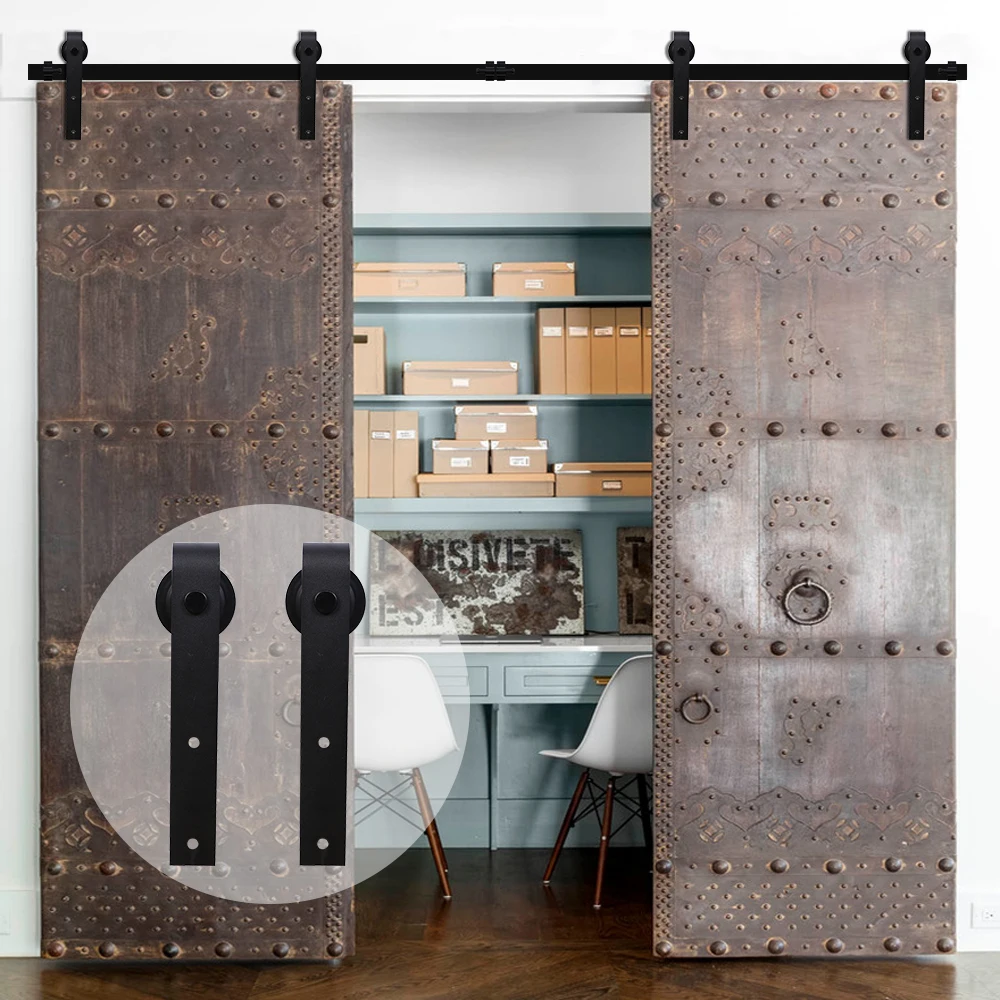 LWZH 16FT 18FT 20FT Sliding Barn Door Steel Hardware Kit Sliding font b Closet b font