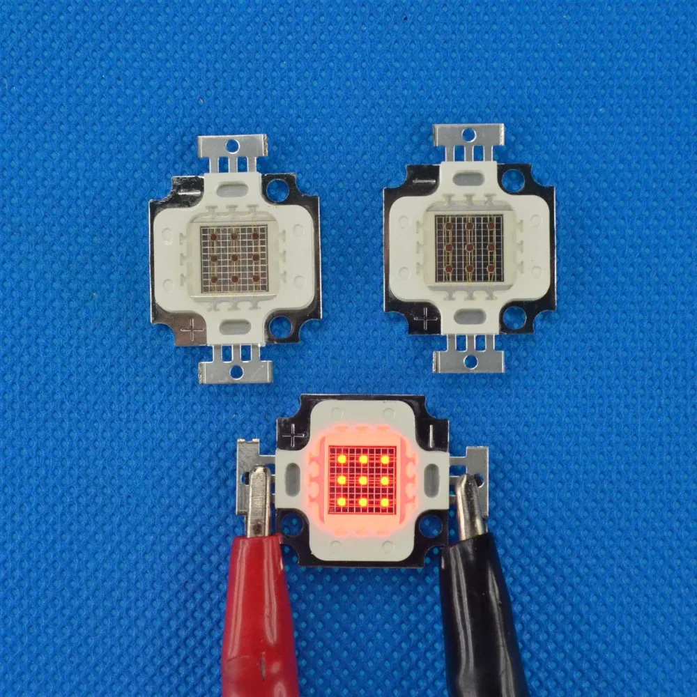 10pcs 10watt Red led source 10w chip diodes 660nm power diy led