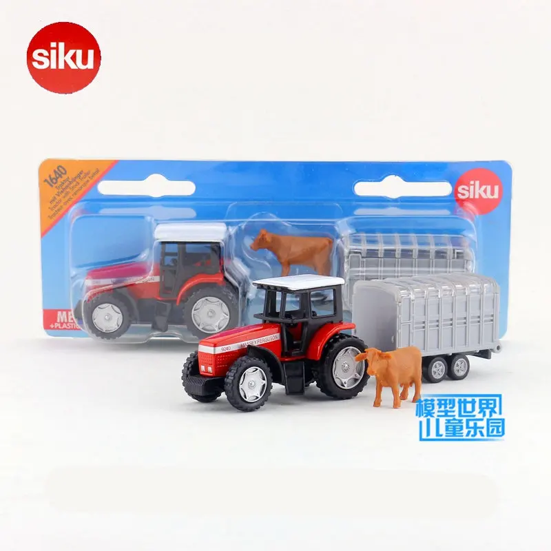 /Siku 1640 игрушка/литая металлическая модель/Трактор Massey Ferguson со склада трейлер/образовательная Коллекция/подарок/малыш/маленький