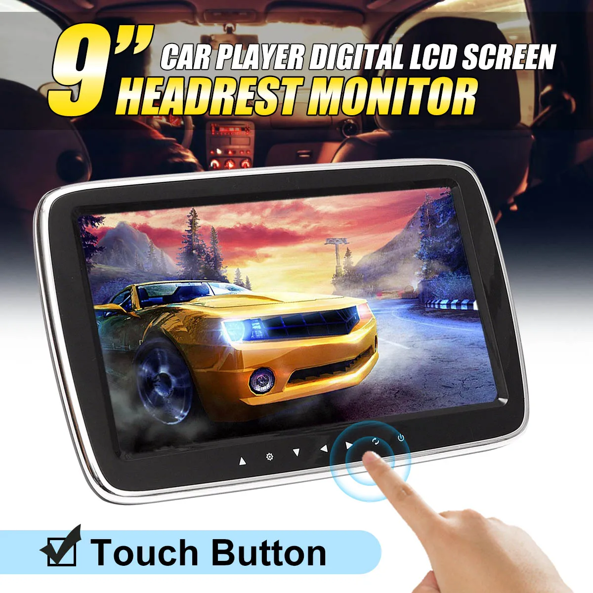 Black 9 дюймов Автомобильный подголовник монитор DVD MP5 плеер USB/SD/HDMI/FM/игра Автомобильный цифровой экран Аудио Видео Радио Стерео пульт дистанционного управления - Цвет: Black