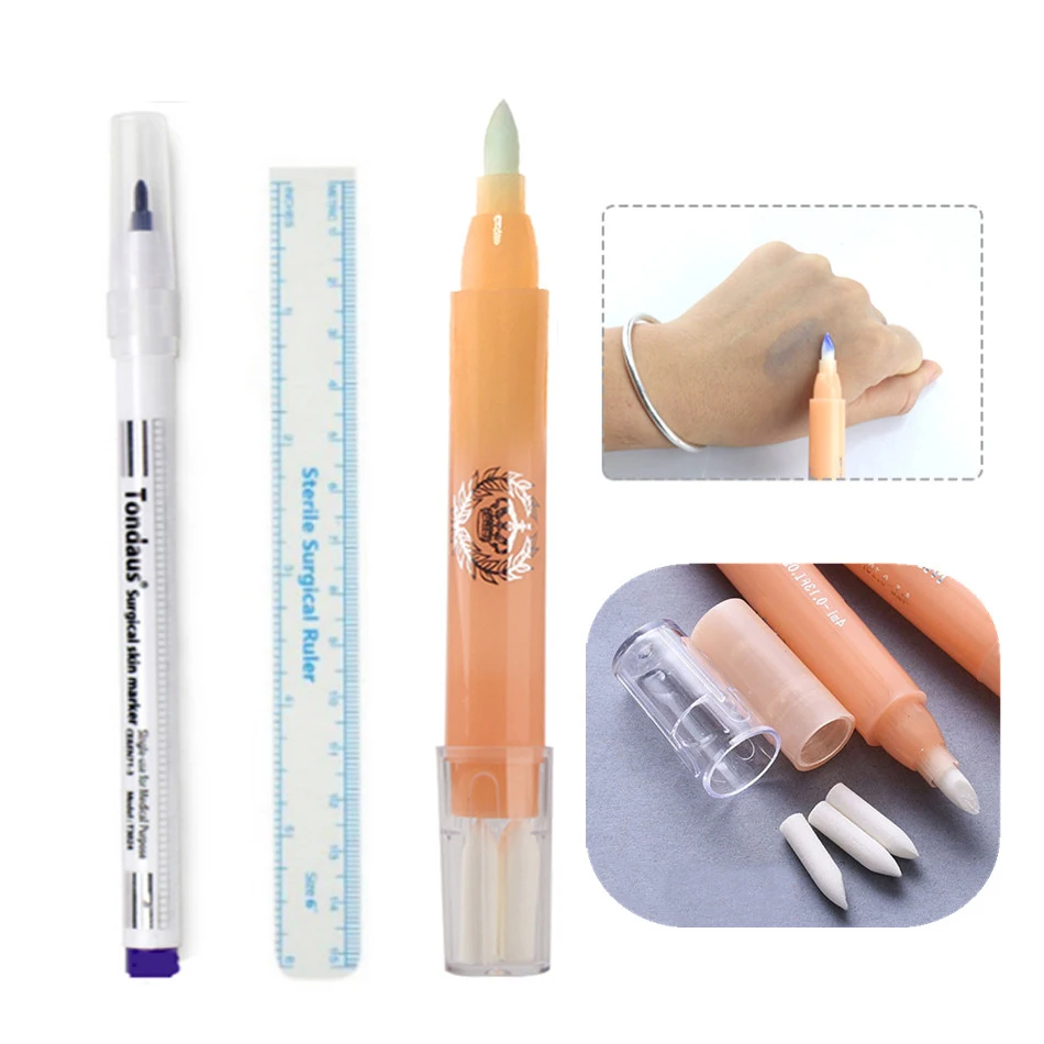 

Eyebrow Tattooing Skin Marker Pen With Measure Paper Ruler +Magic Eraser Remover Brush Pen Permanent Makeup Scribe Tools