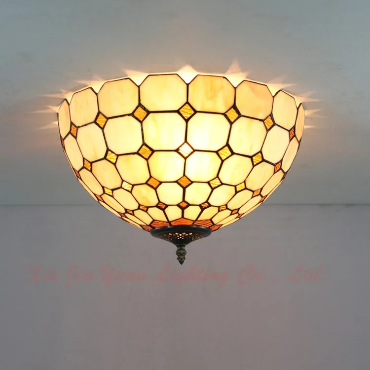 

Mediterranean Baroque E27 110-240V Tiffany retro Ceiling Lights luminaria teto Ceiling Lamps For Home Decoration