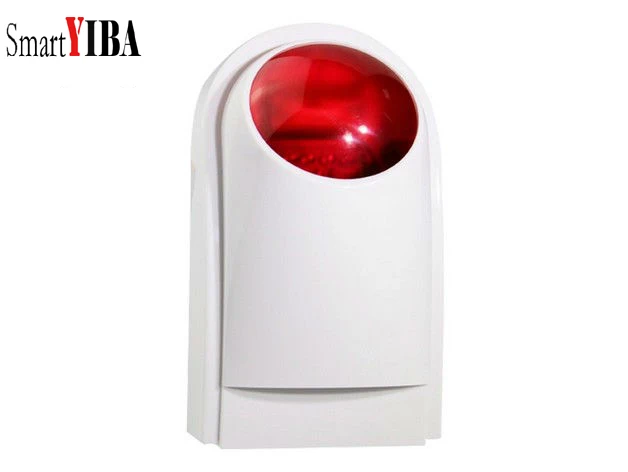 

SmartYIBA Wireless Outdoor Siren Flashing Red Light Strobe Siren for Home Security Alarm System 110dB