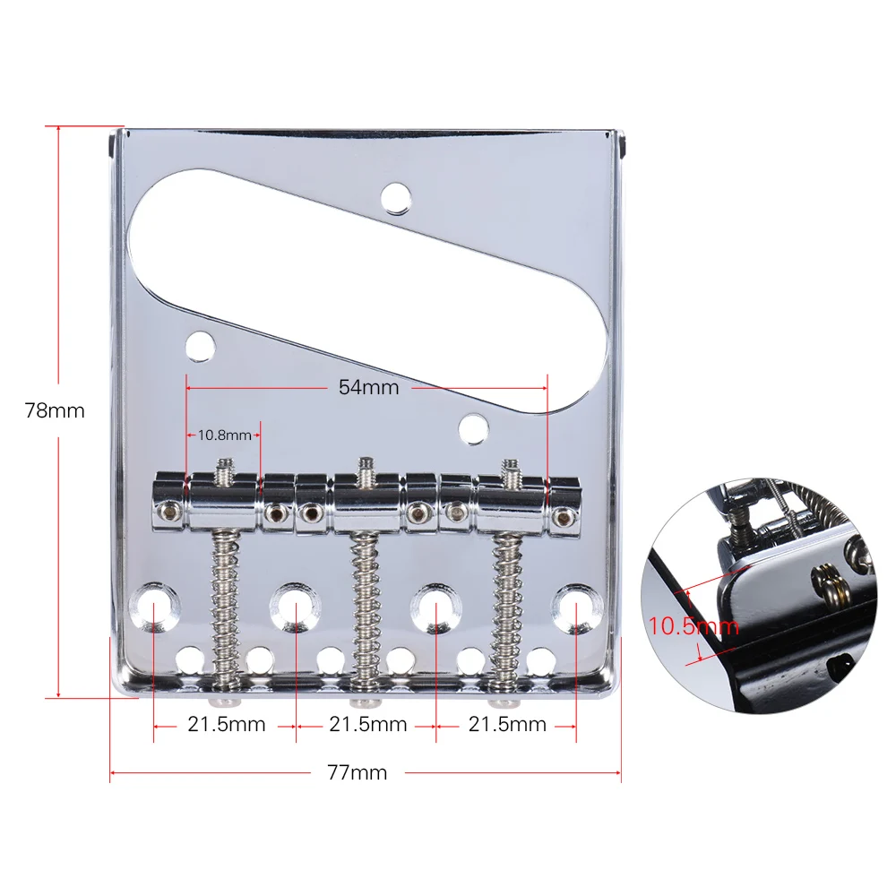 3 седельная Пепельница мост задняя часть хромированная для Telecaster Tele сменный фиксатор для электрогитары часть с винтами гаечный ключ