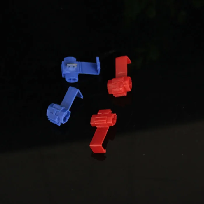

Free shipping100pcs high quality 50 pcs red and 50 pcs blue dotted line quick connector terminal connector Electrical Contacts