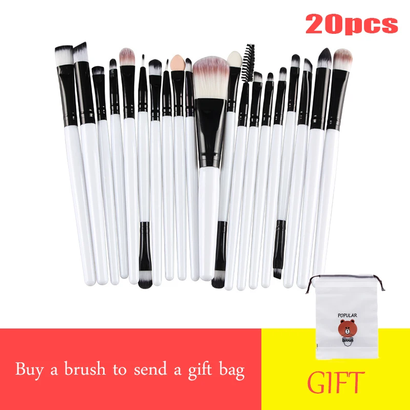 

20Pcs Makeup Brushes Kits Eye Shadow Foundation Powder Eyebrow Eyelash Lip Brush Cosmetic Make Up Eye Brush Tool Set