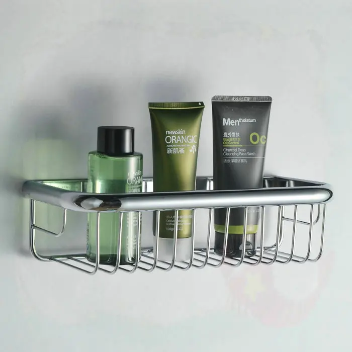three holes Copper bathroom shelf single tier basket 9019 torneira eletrica banheiro |