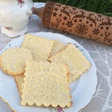 1 шт. деревянная Скалка с тиснением выпечки Рождество лося печенье лапша бисквит Фондант KM88