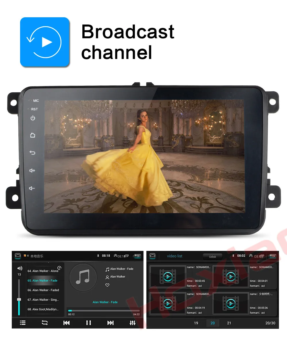 Excellent for VW/Golf/Passat/POLO/Tiguan/Skoda/Fabia/Rapid/Seat/Leon Autoradio 8 inch Car Android radio gps stereo 2 din car dvd player 7