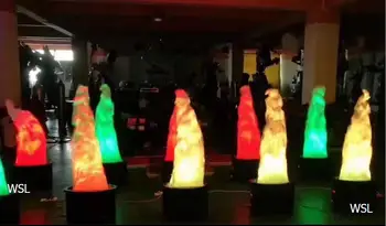 

Free Shipping 4pcs/lot color changing led artificial fake silk flame lighting