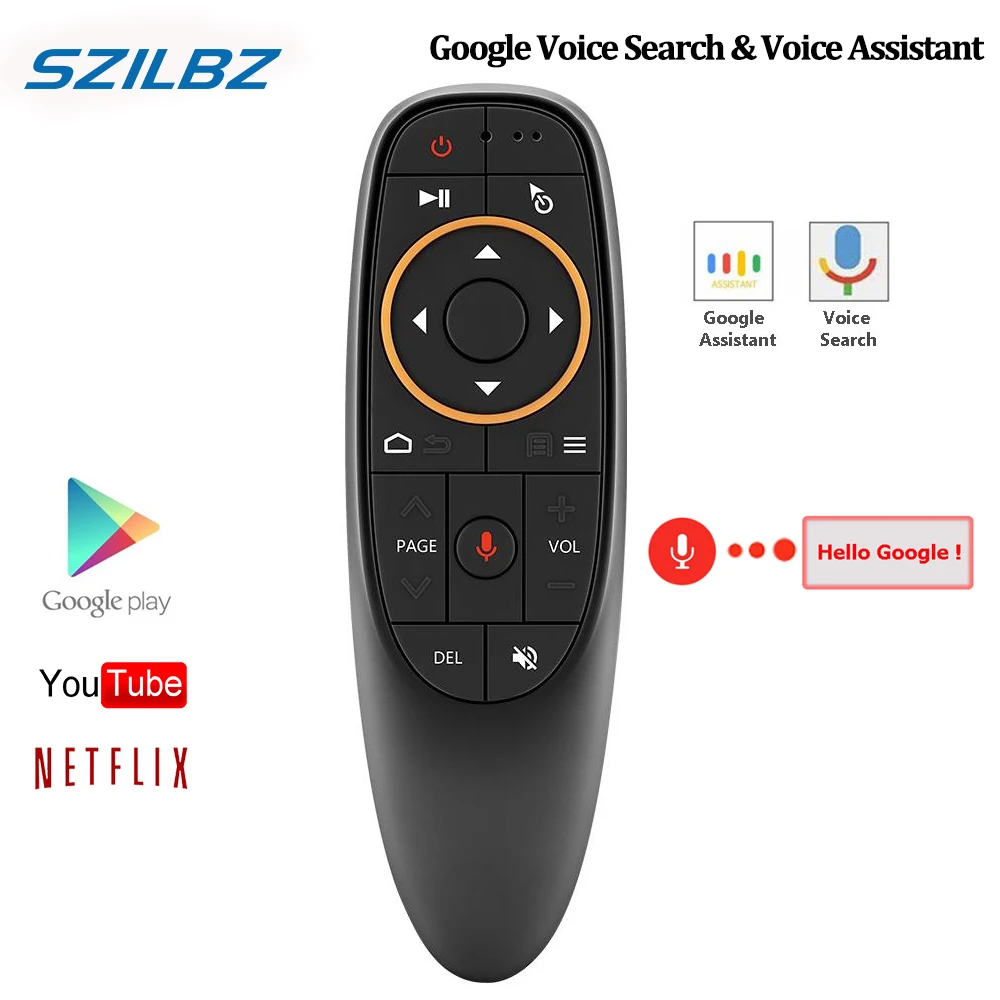 

G10 Voice Remote Control 2.4G Wireless Air Mouse Microphone with Gyroscope IR Learning for Android tv box H96 Max R69