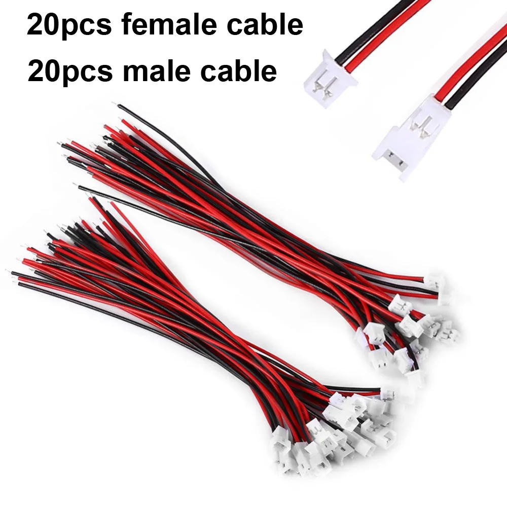

20 Pair Micro JST 1.25 2-Pin Male &Female Connector Plug with Wires Cables
