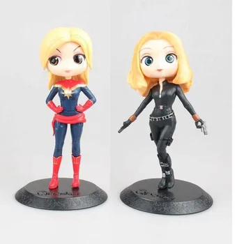 

Qposket Captain Marvel Avengers Cute Big Eyes Black Widow Vinyl Dolls Cute Figure Model Toys
