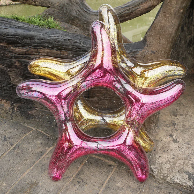 diameter 1.2m aqua park transparent swimming ring pool inflatable party toys sea fish starfish air tube (2)