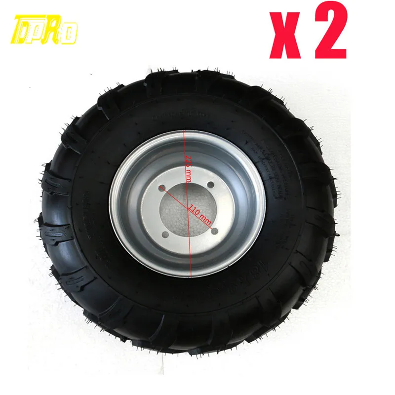 2pcs 18X9.50 8" inch Rear Wheel Rim + Chunky Tyre Tire Quad Dirt Bike