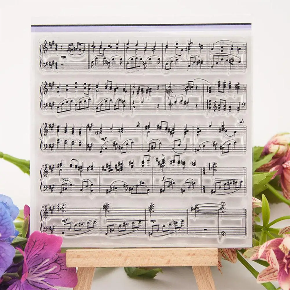 

Music Notes Symbol Patterns Transparent Clear Silicone Stamp for Seal DIY Scrapbooking Photo Album Decorative Clear Stamp Sheets