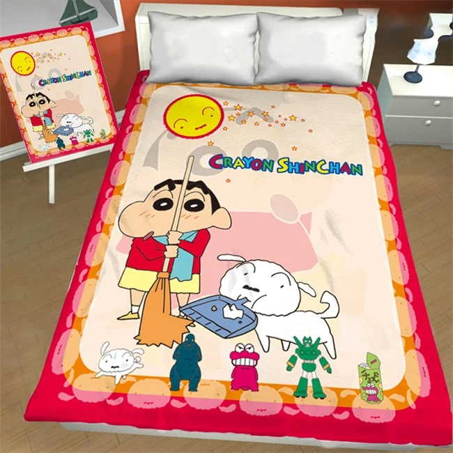 Милая аниме печать Crayon Shin-chan Mario гладкая простынь Твин Полный Королева Король Размер Дети Спальня Декор в общежитии мультфильм тканевые простыни - Цвет: 8