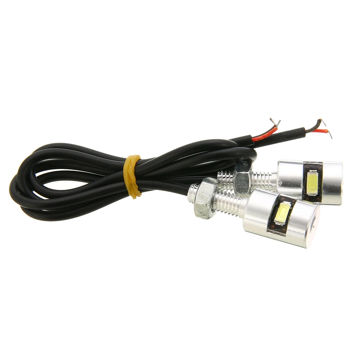 2X 12V White Motorcycle Led License Plate Screw Bolt Light Motorbike Car Number Plate Lamp Bulb Chrome