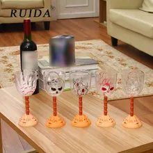 Креативный светодиодный прозрачный бокал для вина, модные пластиковые чашки для Хеллоуина, кухни, столовой YCC21