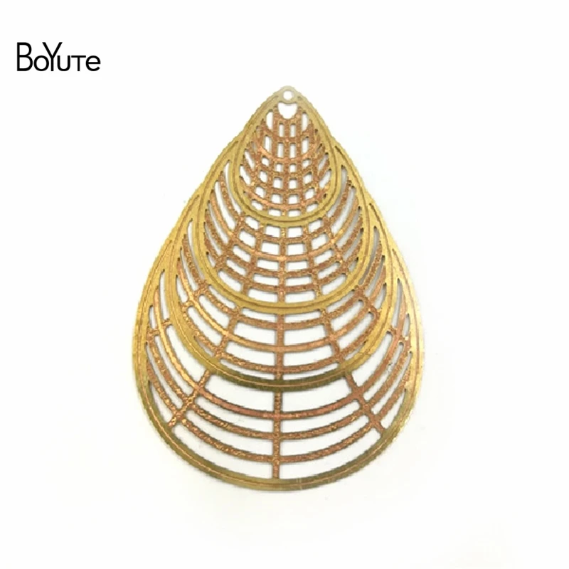 

BoYuTe 10Pcs Metal Brass Filigree Stamping Plate Water Drop Diy Hand Made Jewelry Parts & Accessories