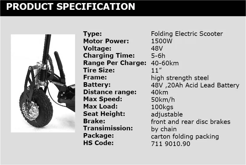 Sale OSB50 Free Shipping High Qality Foldable Electric Scooter, E scooter with 11" Two Wheels 48V 1500W, Adult Electrical Scooter 4