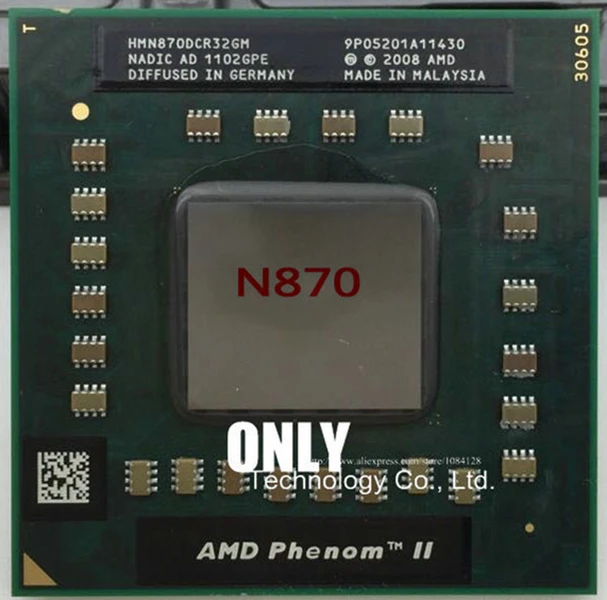 original AMD cpu laptop N870 HMN870DCR32GM CPU 1.5M Cache/2.3GHz/Socket S1 triple Core Laptop processor N 870 N-870