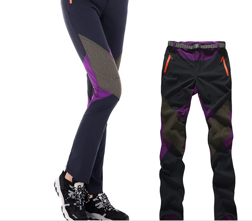 Женские походные брюки, летние, быстросохнущие, для кемпинга, скалолазания, треккинговые брюки для женщин, Goro-tex, для спорта на открытом воздухе, горные брюки для женщин - Цвет: Фиолетовый