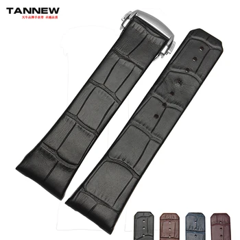 

genuine leather strap for OMG Double eagle leather 23mm with stainless steel folding clasp