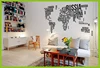 Calcomanías extraíbles para pared, mapa del mundo con palabras en inglés, color negro, para libros, pegatinas de vinilo para pared, decoración de dormitorio, 116x190cm, 1 Juego (2 uds.) ► Foto 3/4