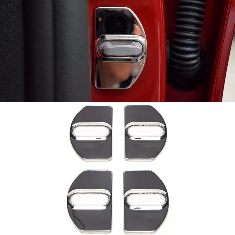 

4pcs stainless steel door lock protective cover trim for Renault Dacia Duster Logan Sandero 2nd generation