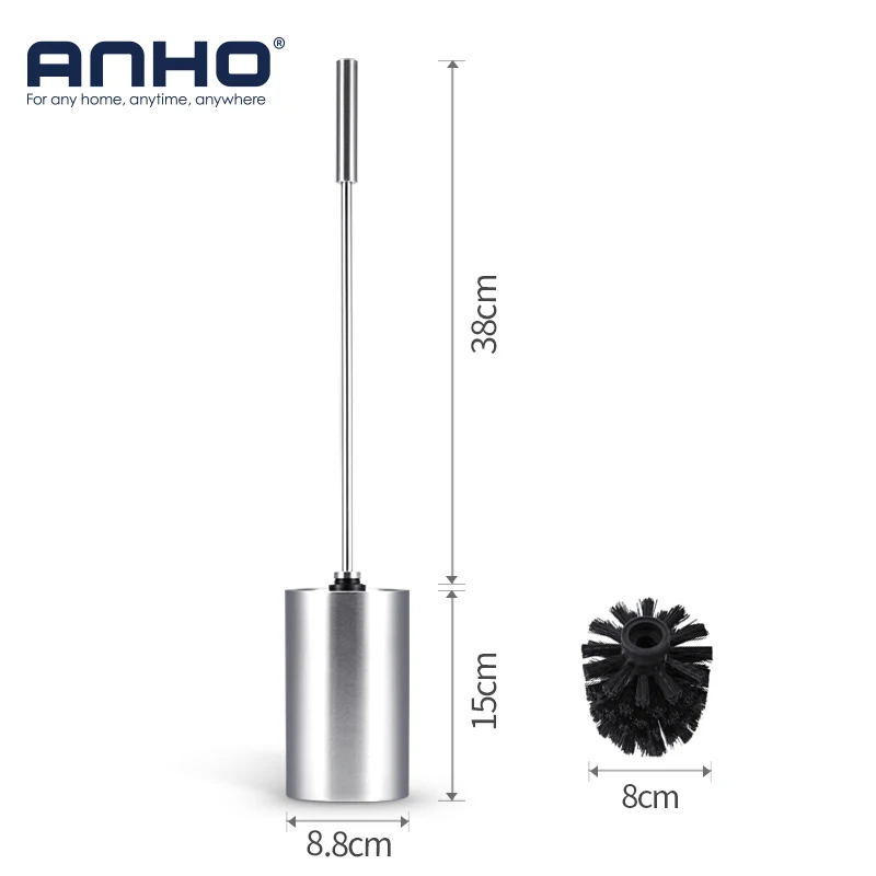 ANHO 304 Нержавеющая сталь туалет комплект чистящих щеток кисть с опорной плиты Комплект туалет Ванная комната щетка с длинной ручкой, аксессуары для уборки