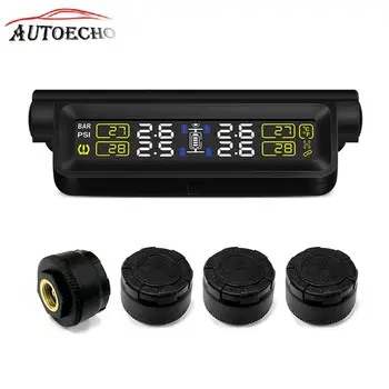 

Smart Car TPMS Tire Pressure Monitoring System USB Solar Energy TFT Display Tyre Pressure External Sensor Auto Alarm System