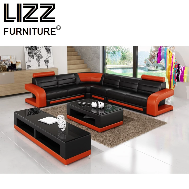 Corner Sofas Loveseat Chair Genuine Leather Living Room Sets Modern Corner Sofas Loveseat Chair Genuine Leather Living Room Sets Modern Design Scandinavian Sofa L Shape 8001a 2 In From