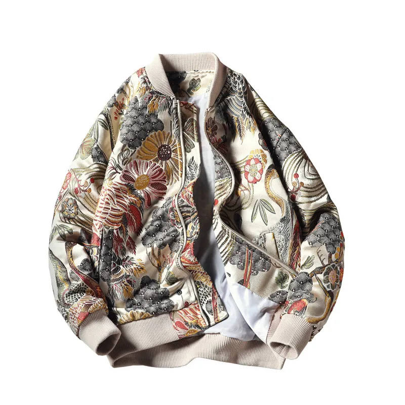 Куртка с вышивкой Для мужчин Новое поступление Демисезонный хип-хоп Уличная Для мужчин s пальто и куртки Для мужчин одежда