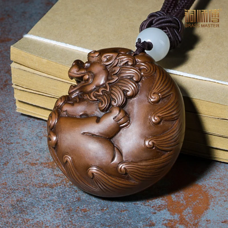 

Brass Master Fengshui Wealth Auspicious Brave Troops Handgrip Chinese Pure Brass Copper Craft Height 6.2cm Business Gift