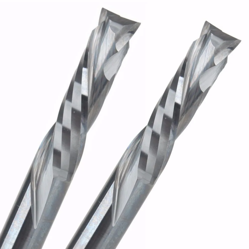 2Pcs 5x22MM AAA Up Down Cut- 2 Spiral Flute Carbide Mill,CNC Milling Cutter,Woodworking Cutting Tools Router Bit