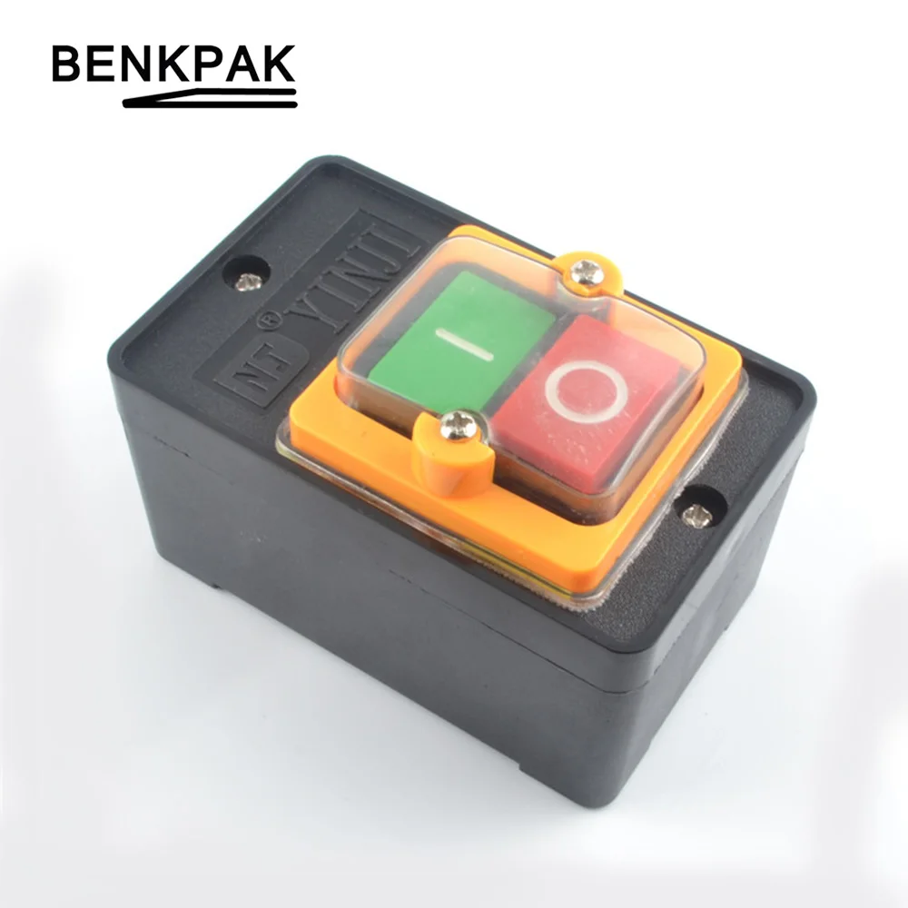 

1pc Waterproof I/O Push Button latching type control Switch 3P 10A 380V PushButton ON/OFF