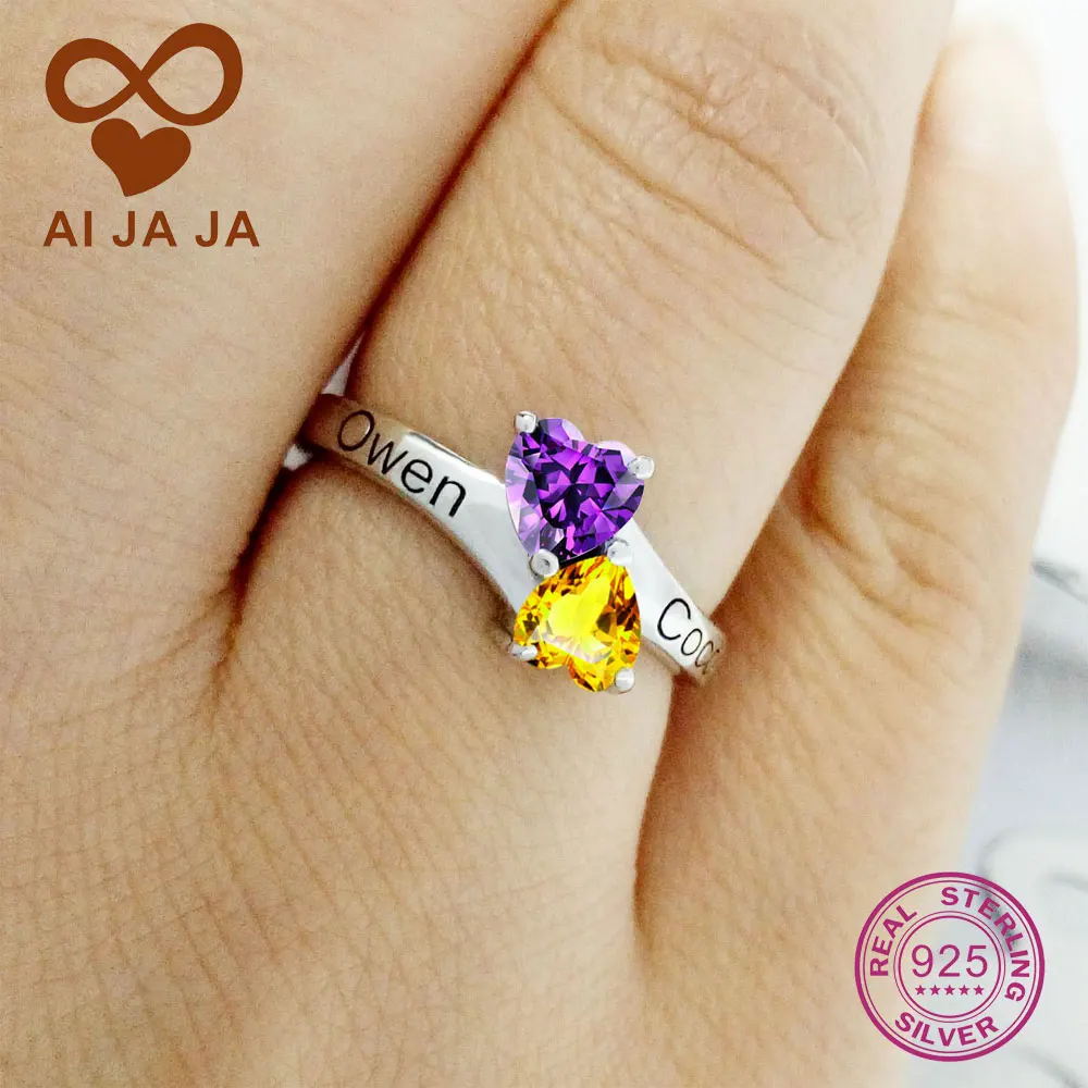 925 Sterling Silver Personalized Infinite Love Promise Ring 005