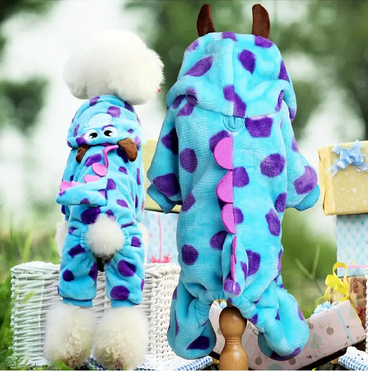 Soft Fleece Dog Cat Jumpsuit Halloween Coat Costumes Pet Overalls Puppy Cat Clothes for Small Cat Dog Pet