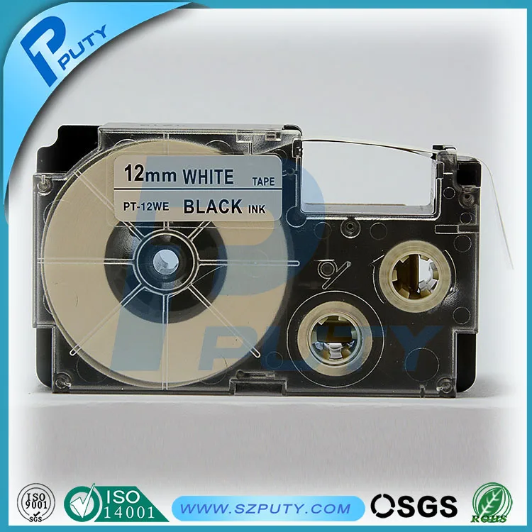 

1PCS Black on White XR-12WE/PT-12WE 12mm Label Tape for Casio Printer Ribbon Compatible for Casio EZ Label Printers
