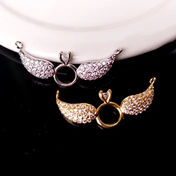 

10Pcs CZ crystal Angel Wing Double Bails Charm,CZ zircon Micro pave Connector,Jewelry Finding DIY Bracelet necklace making CT156