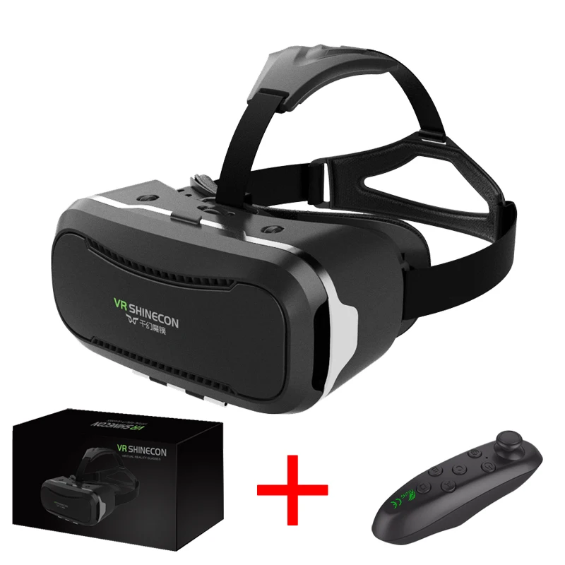 Новинка,, VR Shinecon II 2,0, шлем, картон, виртуальная реальность, 3D очки, мобильный телефон, видео фильм, для смартфона с геймпадом - Цвет: Bundle A