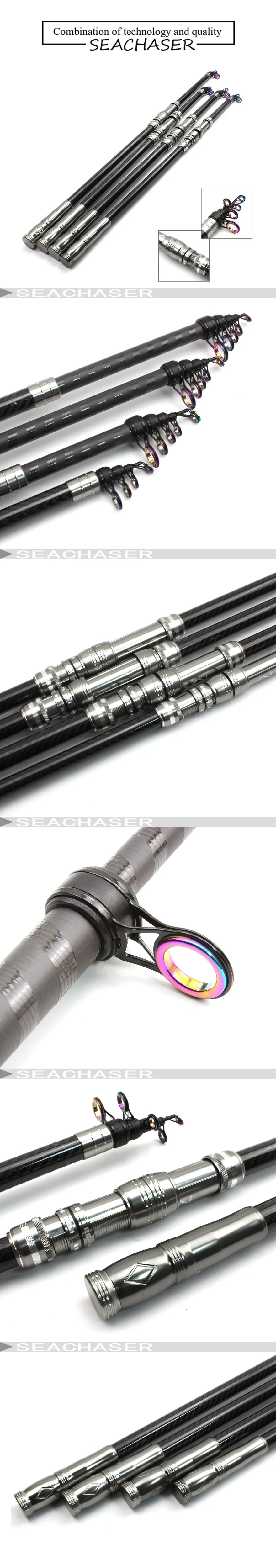 Vara de Pesca Equipamento de Pesca Superhard Rock Carbono m Telescópica Pólo Fiação Duro Isca 30-80g Dom Livre 2.1 M-3.6 8 Esporte e Lazer