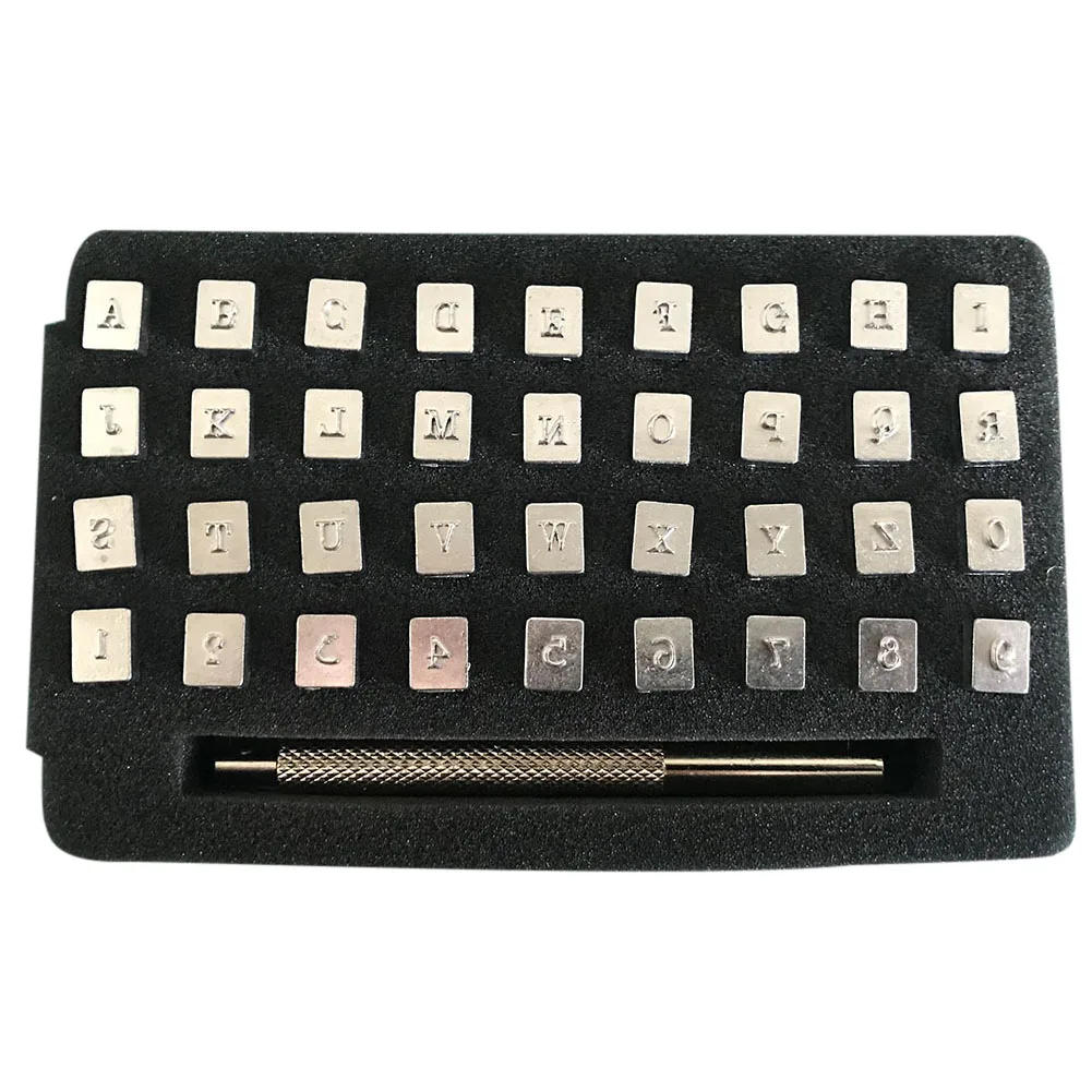 

3mm/6mm Steel Punch Metal Leather Punching Tools for DIY Leather Bronzing Craft Tools 36pcs Alphabet Letter Leather Stamper Set