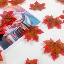NICROLANDEE, 50 шт./лот, искусственные кленовые листья, поддельные осенние листья, свадебные украшения для дома
