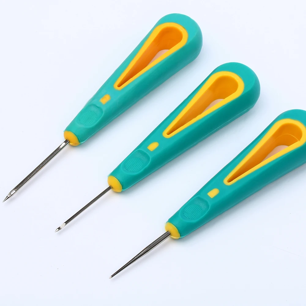

Awl Hook Needle Steel Stitcher Hole Punching Sewing Awl Needles for Leather Shoes Repair Detachable Hand Stitcher Taper