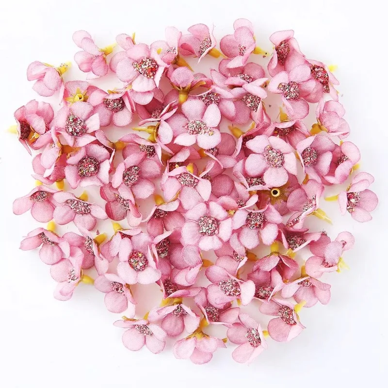 

50pcs Multicolor Daisy Flower Head Mini Silk Artificial Flower for DIY Garland Headdress Crown Scrap Wedding Home Decor
