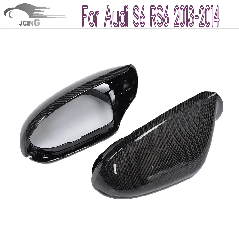 Carbon Fiber for Audi A6 C7 S6 RS6 2012 2013 2014 2015 2016 Mirror Covers Rear View With Lane Change Assist 1:1 Replacement