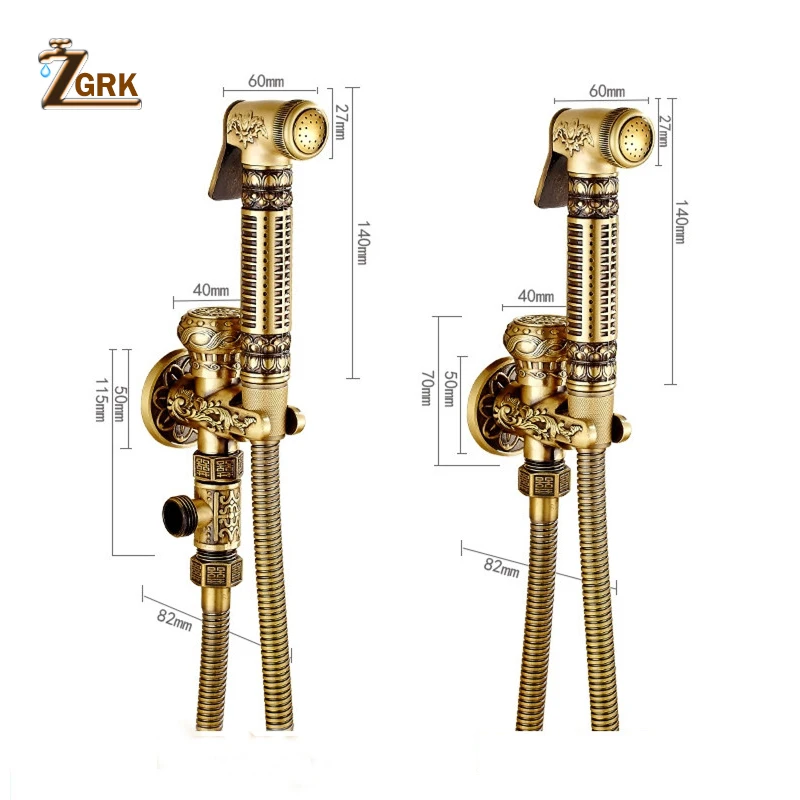 ZGRK Ванная комната Душ попка биде скребок латунь кран системы стиральная кран хвост анальный сопла настенный ручной гигиенический