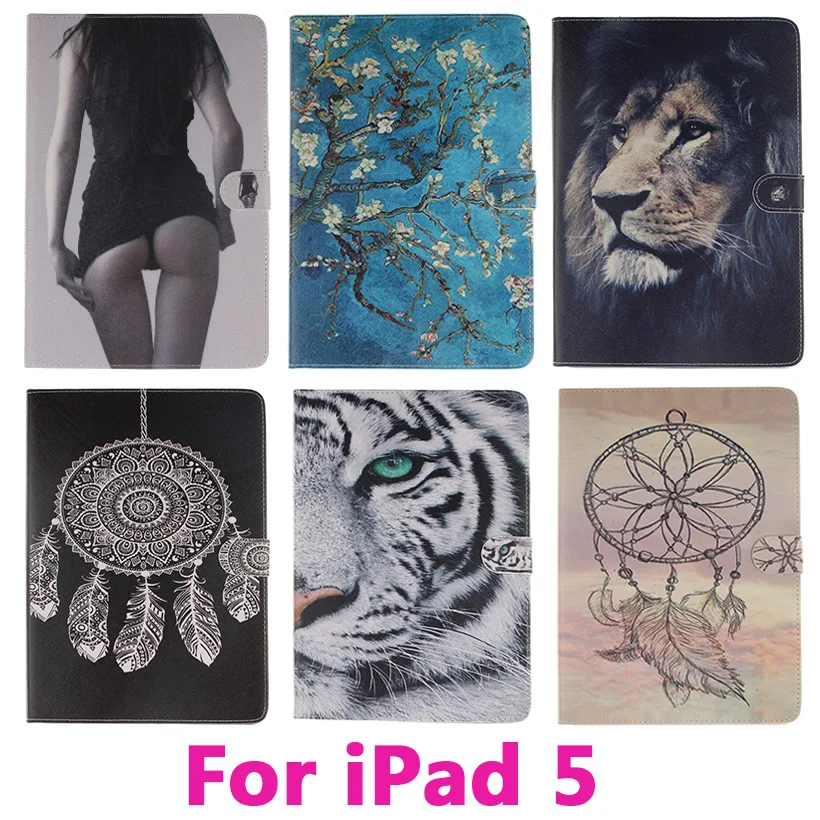 

Sexy Girl Flip Leather Tablet PC Case for Apple iPad 5 iPad Air Anti-Dust Cover Shell Protective Skin Bag Black and Pink Inside